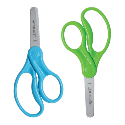 Westcott Hard Handle Kids Value Scissors, 5in, Blunt, Assorted Colors, Pack Of 2