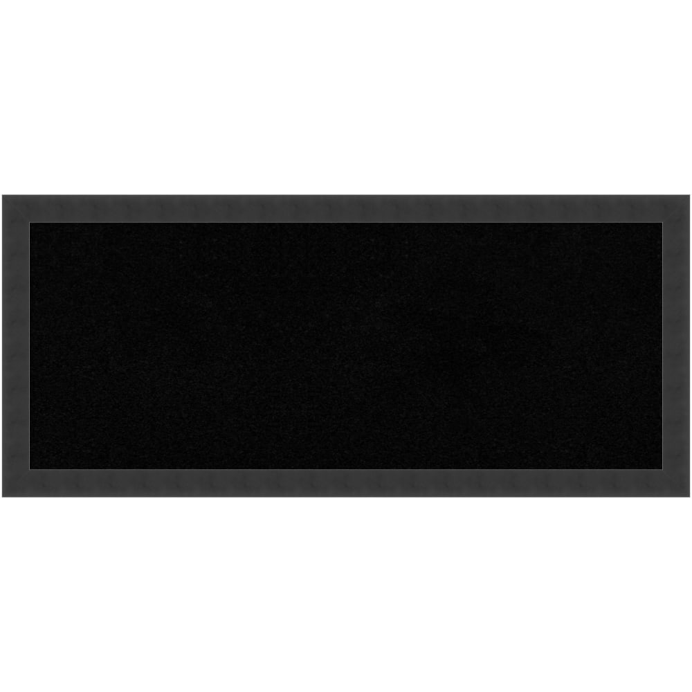 Amanti Art Cork Bulletin Board, 32in x 14in, Black, Mezzanotte Black Wood Frame