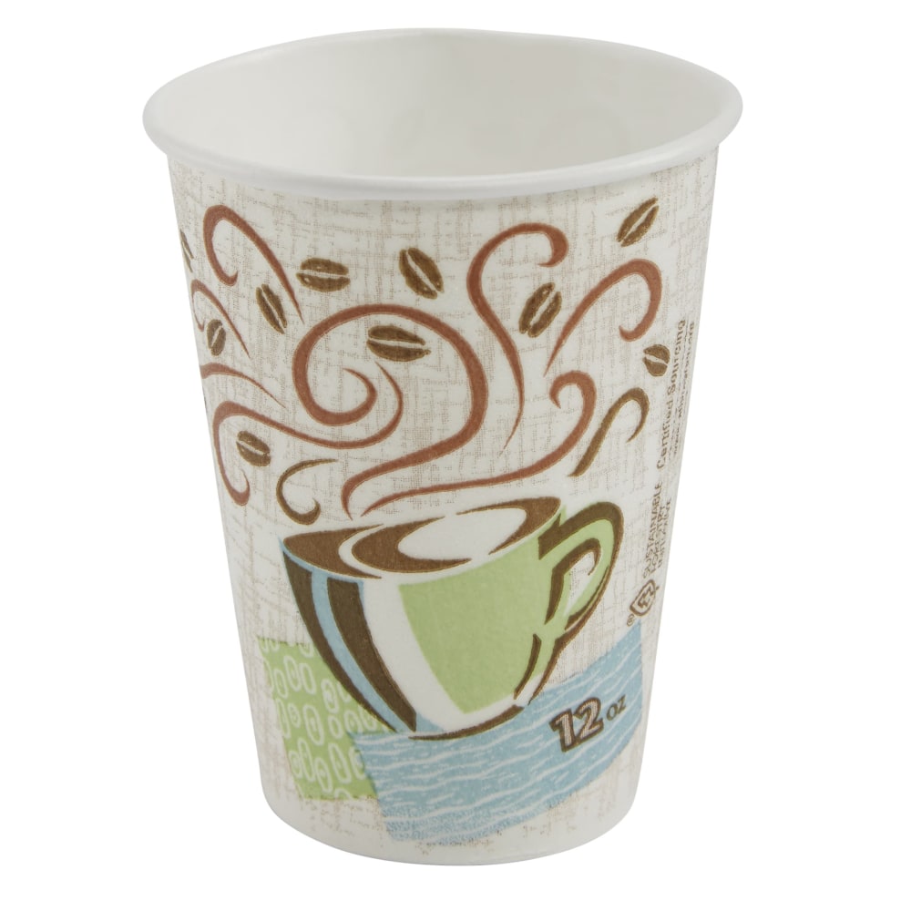 Dixie PerfecTouch Coffee Haze Paper Hot Cups, 12 Oz, Assorted Colors, Pack Of 160 Cups