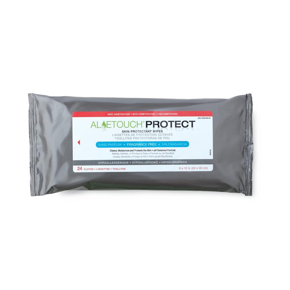 Medline Aloetouch PROTECT Dimethicone Skin Protectant Wipes, 3 Wipes Per Pack, Case Of 72 Packs