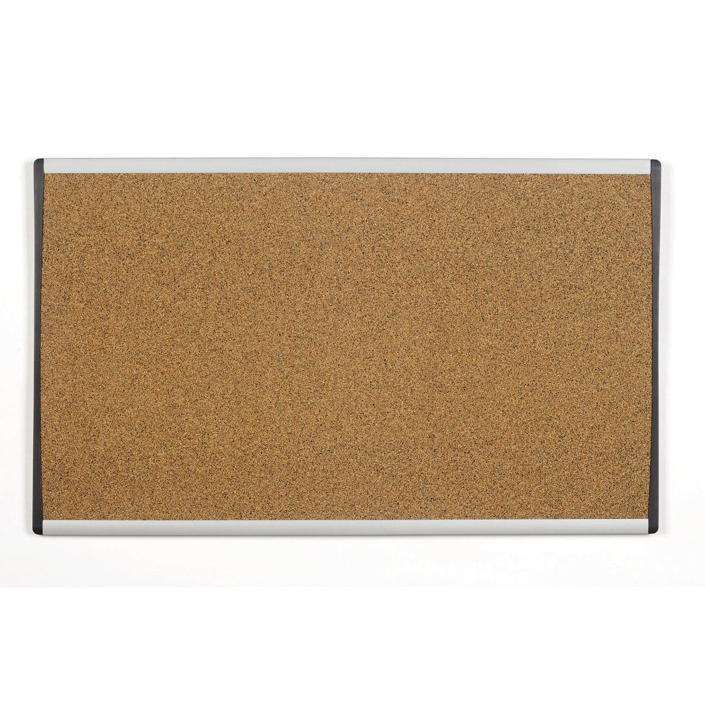 Quartet ARC Colored Cubicle Cork Bulletin Board, 30in x 18in, Aluminum Frame With Silver Finish