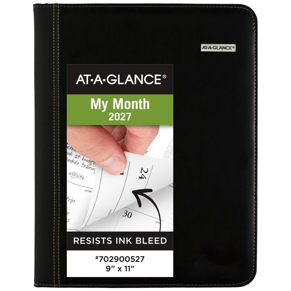 AT-A-GLANCE Executive 2027 Monthly Padfolio, Black, Large, 9in x 11in