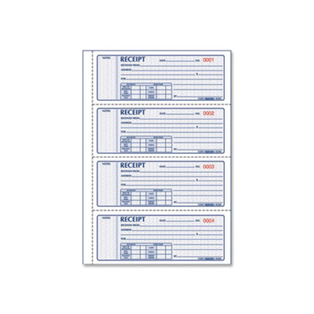 Rediform Receipt Money Collection Forms - 200 Sheet(s) - Book Bound - 2 Part - Carbonless Copy - 7in x 2.75in Sheet Size - Assorted Sheet(s) - 1 Each