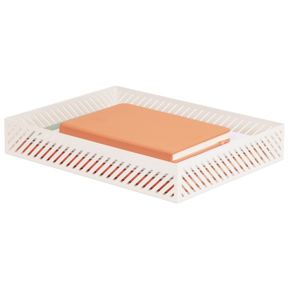 Mind Reader Metal Letter-Size Paper Tray, 2-1/4inH x 12-3/4inW x 9-3/4inD, White, Total Qty 1