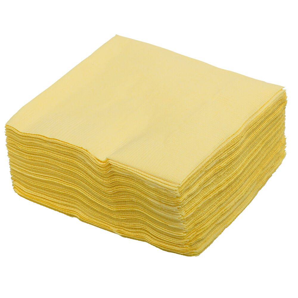 JAM PAPER Small Beverage Napkins - 5 x 5 - Light Yellow - 40/Pack