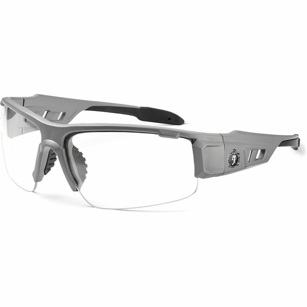 Ergodyne Skullerz Safety Glasses, Dagr, Matte Gray Frame, Clear Lens