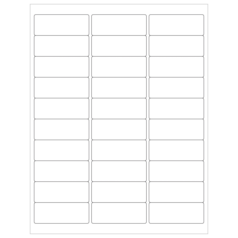 Tape Logic Removable Laser Labels, LL262, Rectangle, 2 5/8in x 1in White, Case Of 3,000
