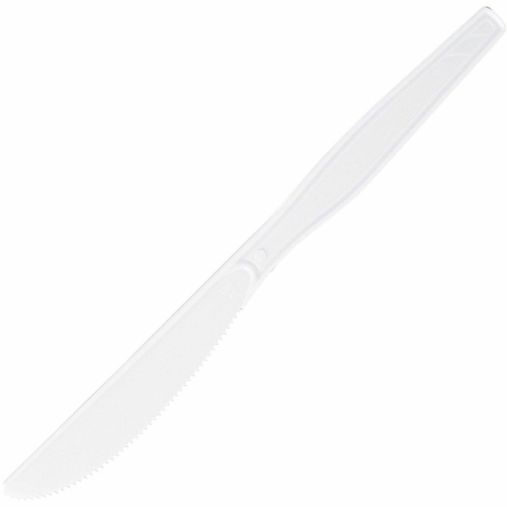 Genuine Joe Medium-Heavyweight Plastic Knives - 1 Piece(s) - Knife - 1 x Knife - Disposable - White - 1000 / Carton
