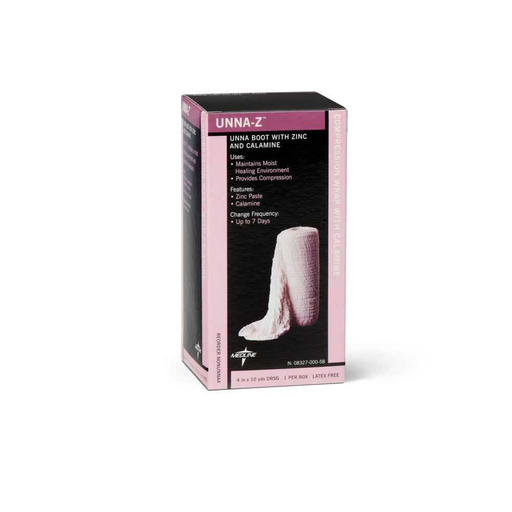 Medline Unna-Z Zinc-Oxide Impregnated Gauze Bandage, 3in x 10 Yd., Light Pink