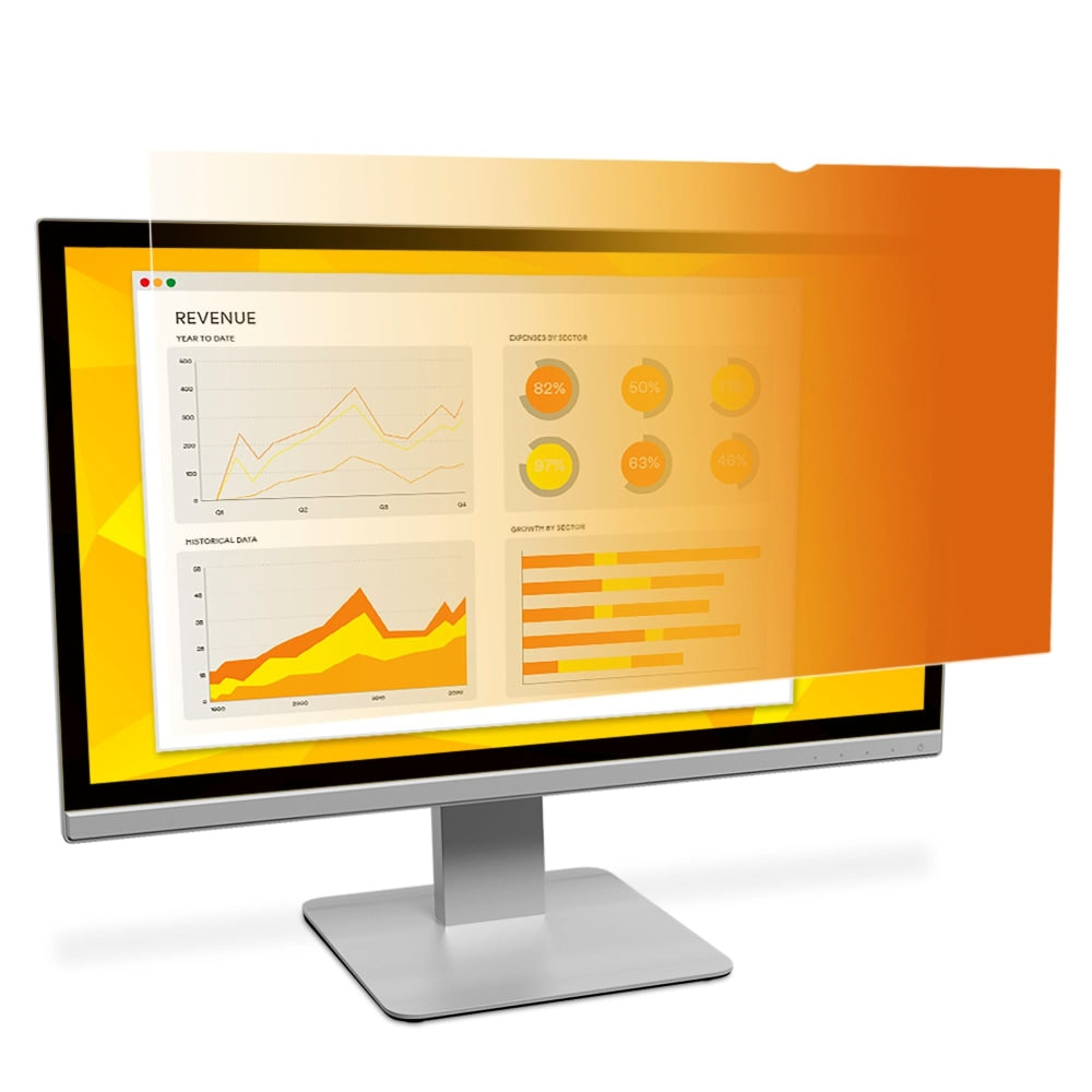 3M Gold Privacy Filter Screen for 22in Widescreen Monitors, 16:10 Aspect Ratio, Reduces Blue Light