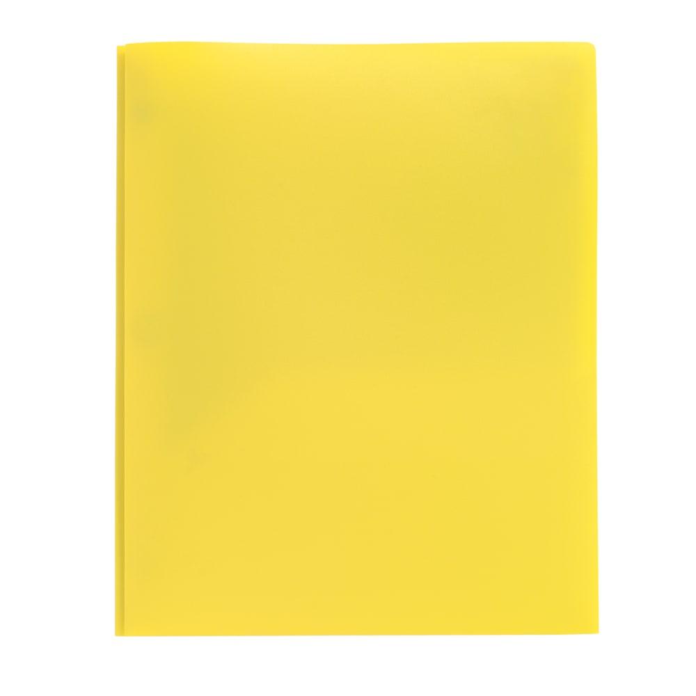 Office Depot Brand Poly 2-Pocket Portfolio With Fasteners, Yellow
