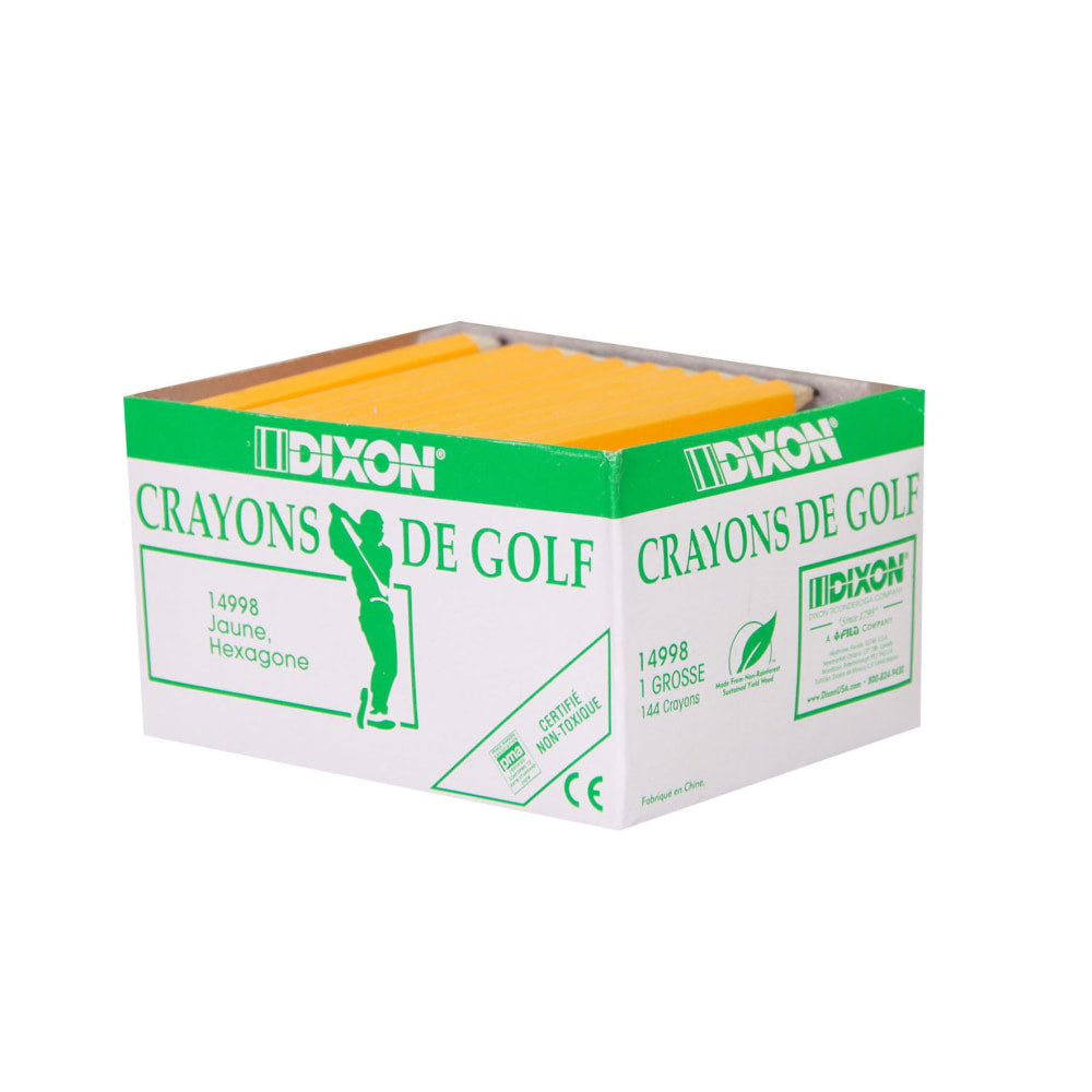 Dixon Presharpened Golf Pencils, Presharpened, #2 Lead, Soft, Pack of 144