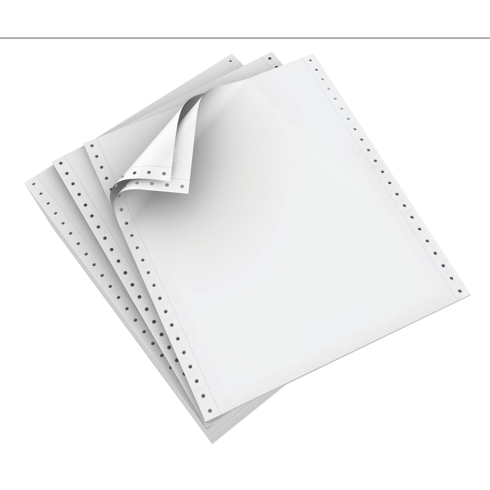 Domtar Continuous Form Paper, 2-Part, Carbonless, 9 1/2in x 11in, White, Carton Of 1,700 Forms