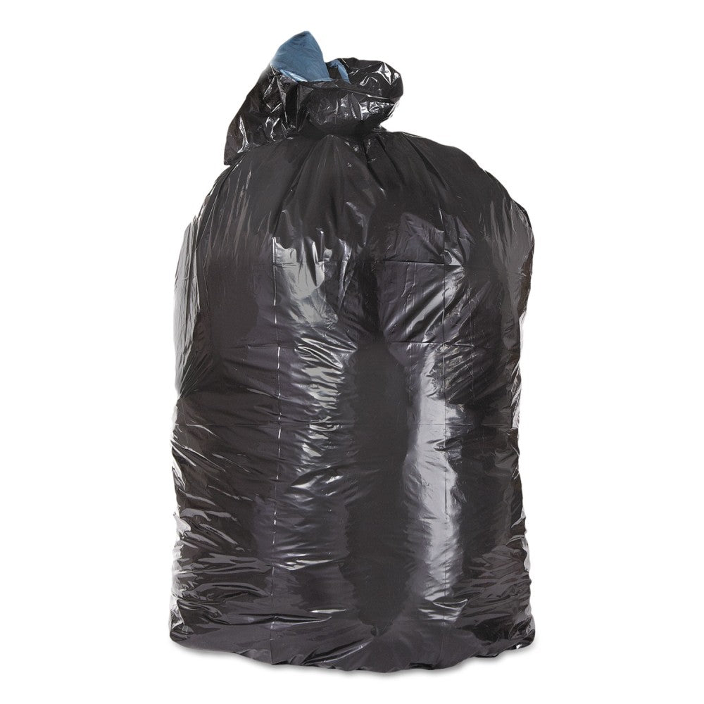 Trinity Plastics Low-Density Can Liners, 45 gal, 1.6 mil, 23in x 46in, Black, Flat Pack, 100/Carton