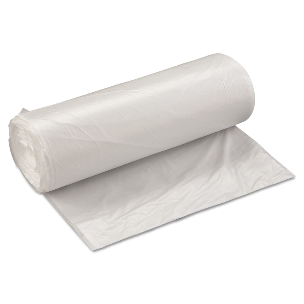 Interplast Group High Density Commercial Can Liner Value Pack,  0.75 mil, 60 gal, 19 mic, 38in x 58in, Clear, Interleaved Roll, 25 Bags/Roll, 6 Rolls/CT