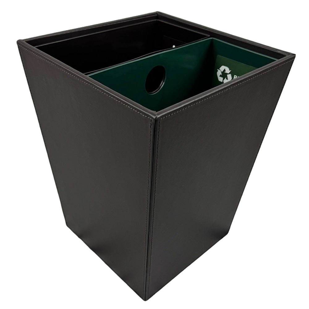 Hospitality Source Standard Waste/Recycle Bins, 14.5 Quarts, Dark Brown, Set Of 6 Bins