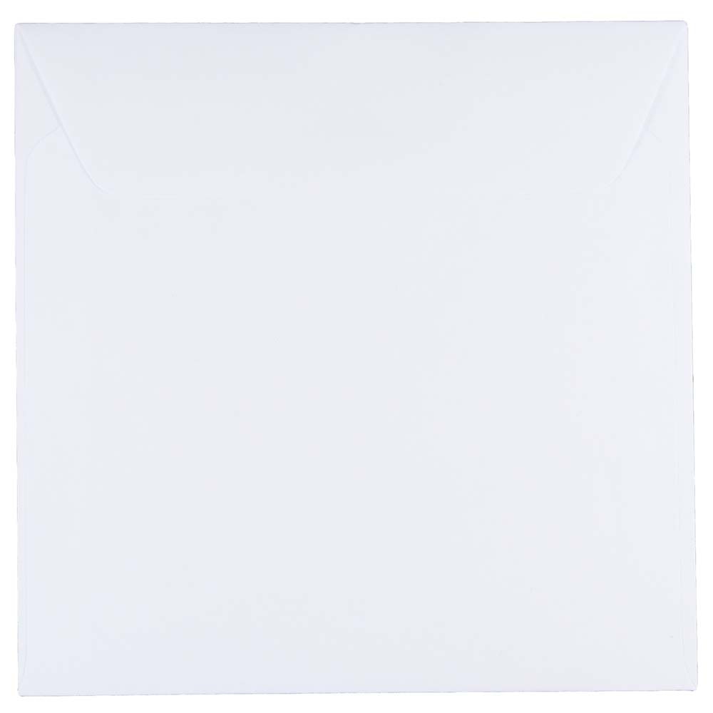 JAM Paper Square Invitation Envelopes, 7 1/2in x 7 1/2in, Gummed Seal, White, Pack Of 25