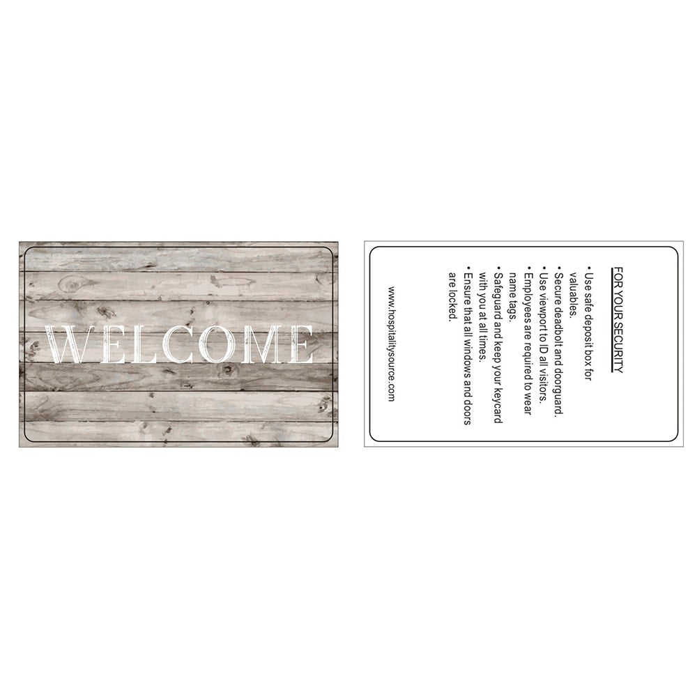 Hospitality Source RFID Welcome Key Cards, Vintage Beach Wood, Set Of 200 Key Cards