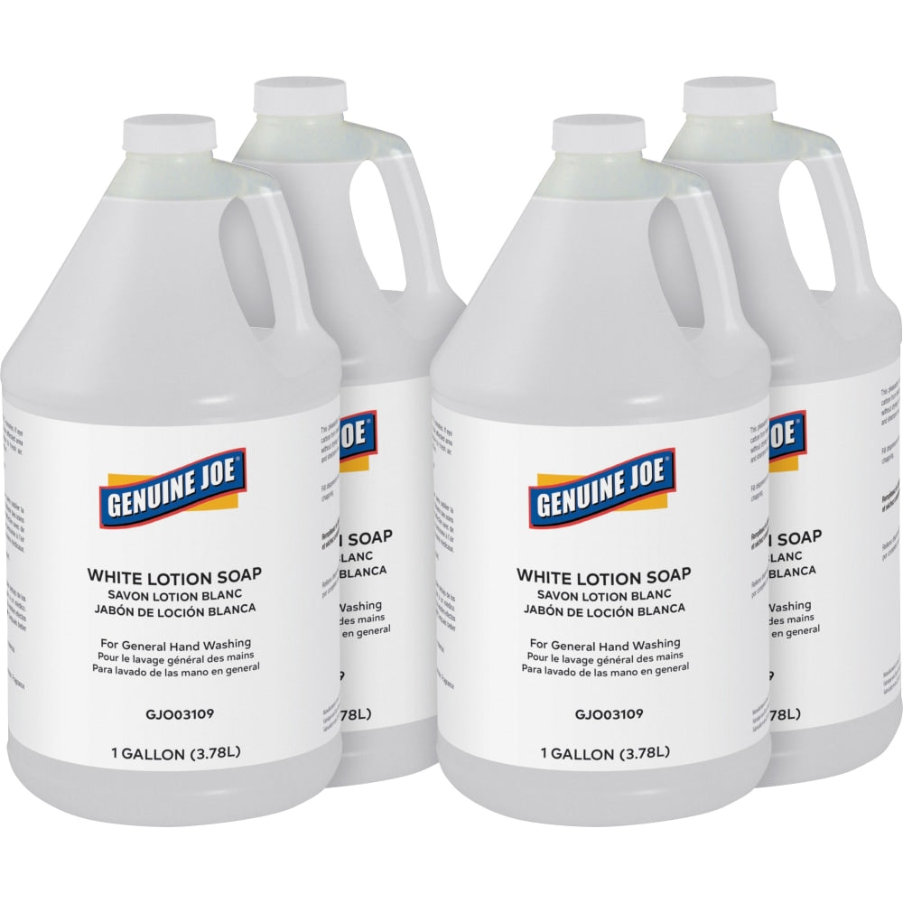 Genuine Joe Lotion Soap - 1 gal - Ink Remover, Oil Remover, Dirt Remover, Grease Remover, Grime Remover, Carbon Remover - 03109CT