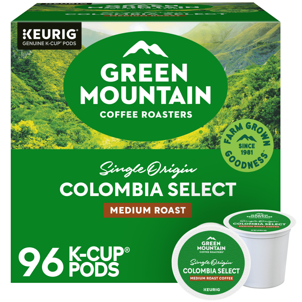 Green Mountain Coffee Roasters Single-Serve Coffee K-Cup Pods, Colombia Select Coffee, 96 Count, 4 Boxes of 24