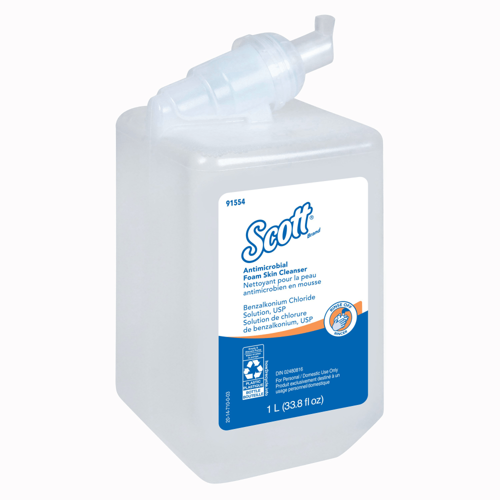 Kleenex Fresh Scent Antibacterial Foam Hand Cleanser Soap, Unscented, 33.8 Oz Bottle, Pack of 6