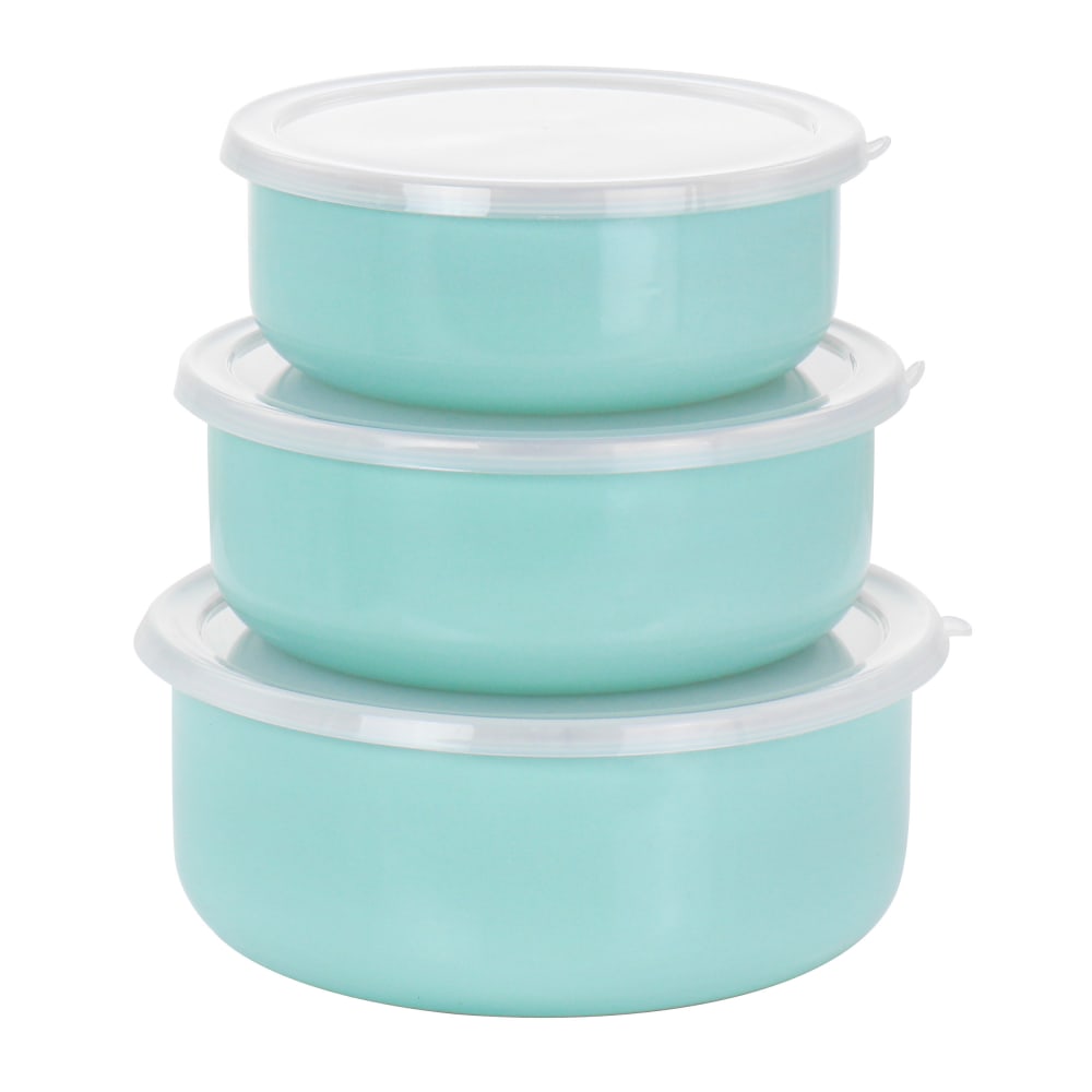 Martha Stewart Nesting Container And Lid Set, Aqua