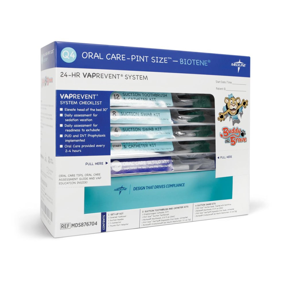 Medline 24-Hour Oral Care Kits, Pint Size, Pack Of 20
