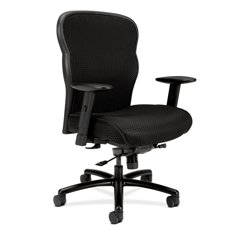 HON Basyx Wave Ergonomic Mesh High-Back Big And Tall Executive Chair, Black