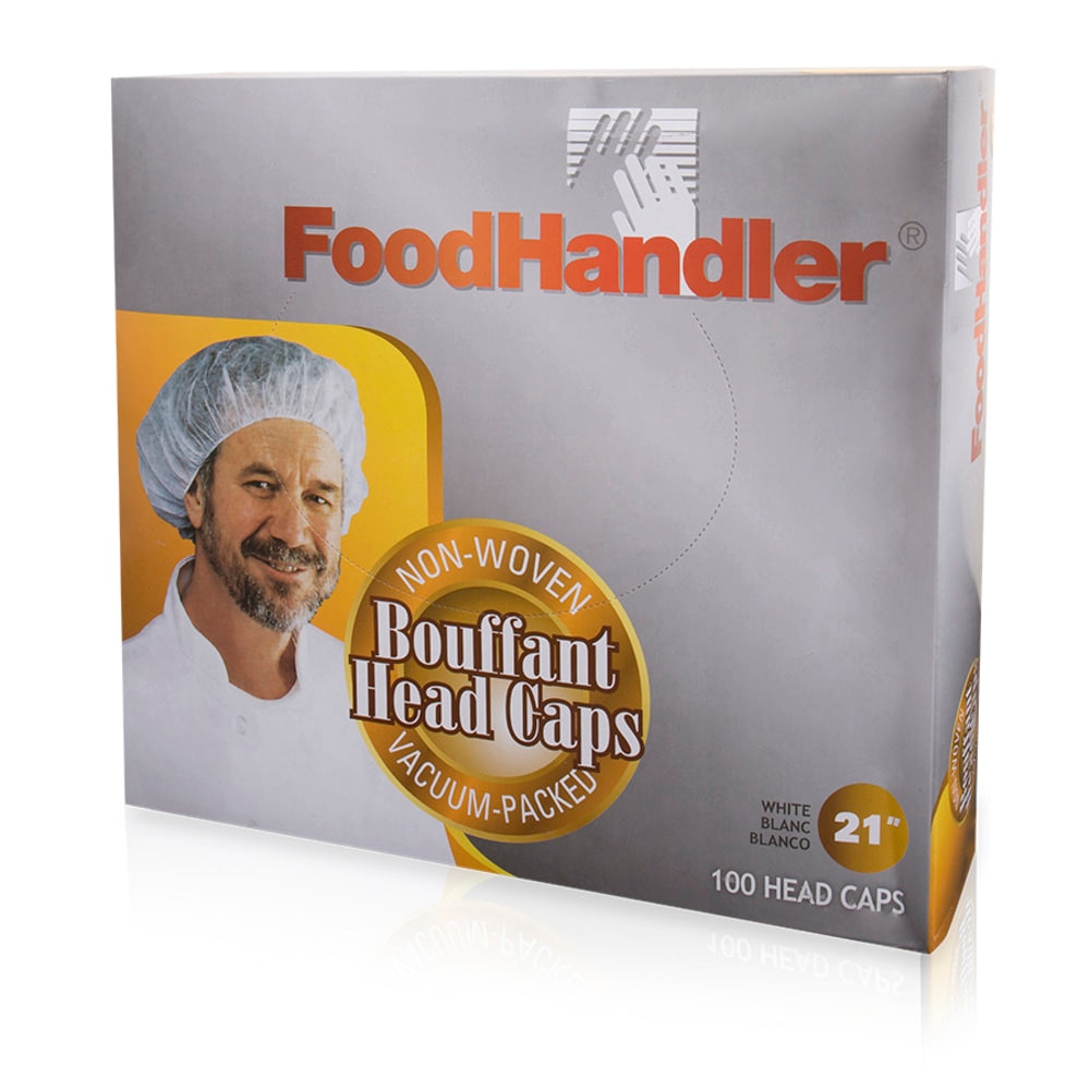 FoodHandler 300-575 Regular 21in White Bouffant Cap