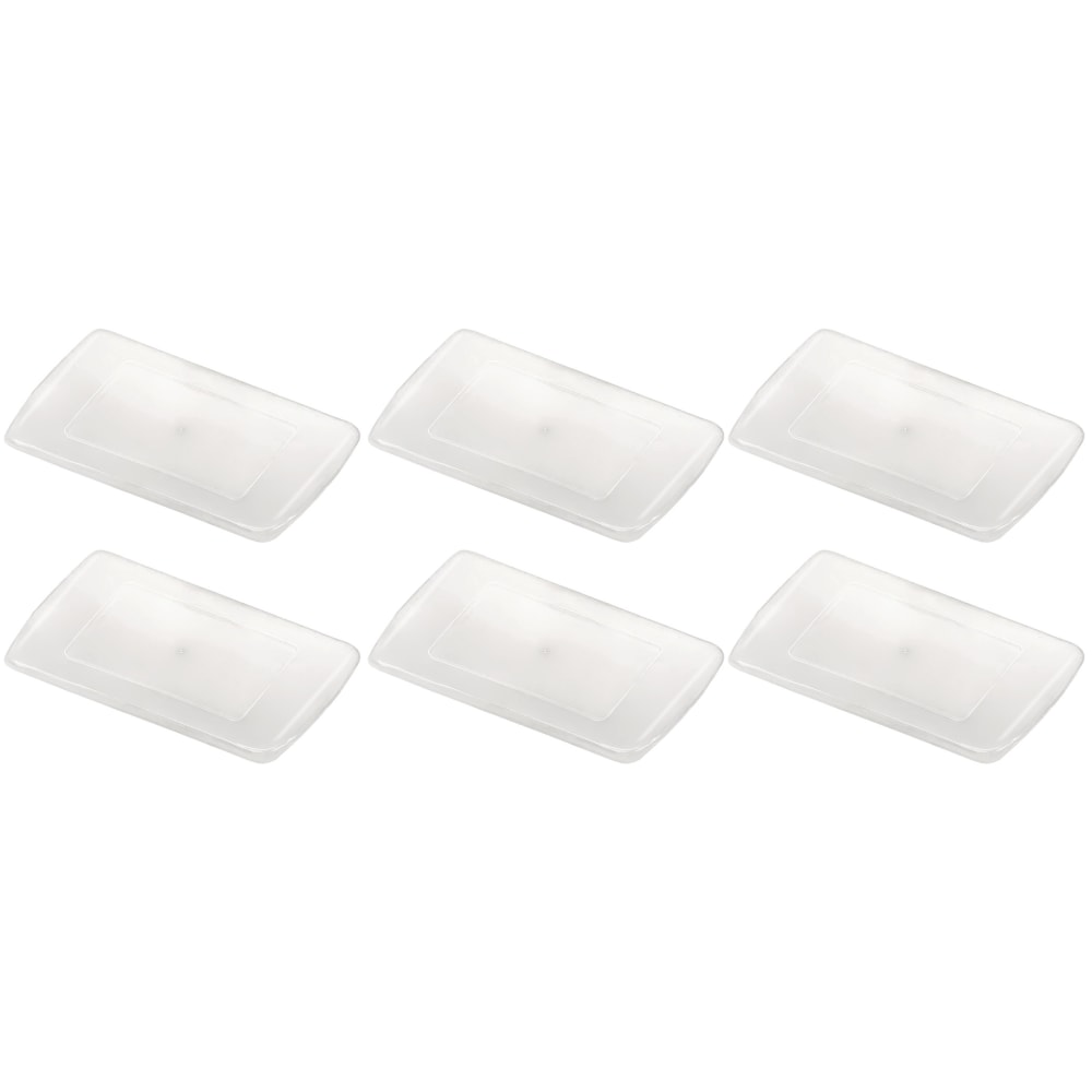 Teacher Created Resources Multi-Purpose Bin Lid, Clear, Pack Of 6