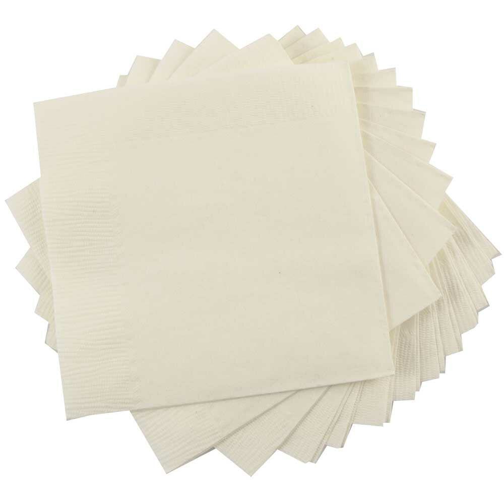 JAM PAPER Small Beverage Napkins - 5 x 5 - Ivory - 40/Pack