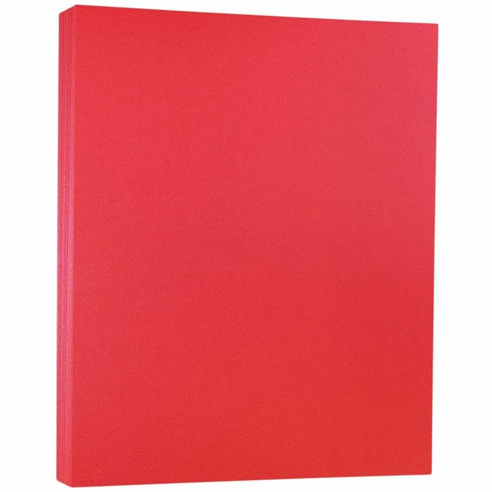 JAM Paper Vellum Bristol Card Stock, Jupiter Red Metallic, Letter (8.5in x 11in), 110 lb, Pack Of 50