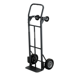 Safco Tuff Truck Convertible Hand Truck, 400-500 Lb. Capacity, 8in Wheel, Black