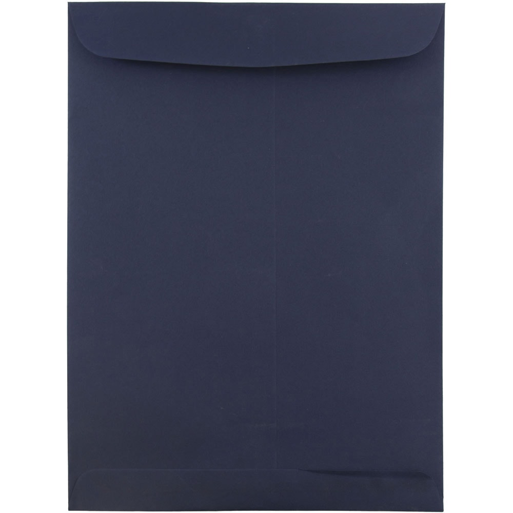 JAM Paper Open-End 9in x 12in Catalog Envelopes, Gummed Closure #10 1/2, Navy Blue, Pack Of 25