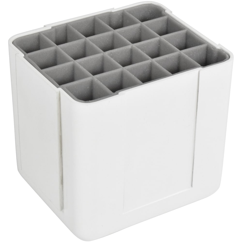 Deflecto Interlocking Marker Organizer - 4.30inx4.40inx 3.40in Depth - Desktop - Portable, Stackable - White - Acrylonitrile Butadiene Styrene (ABS)