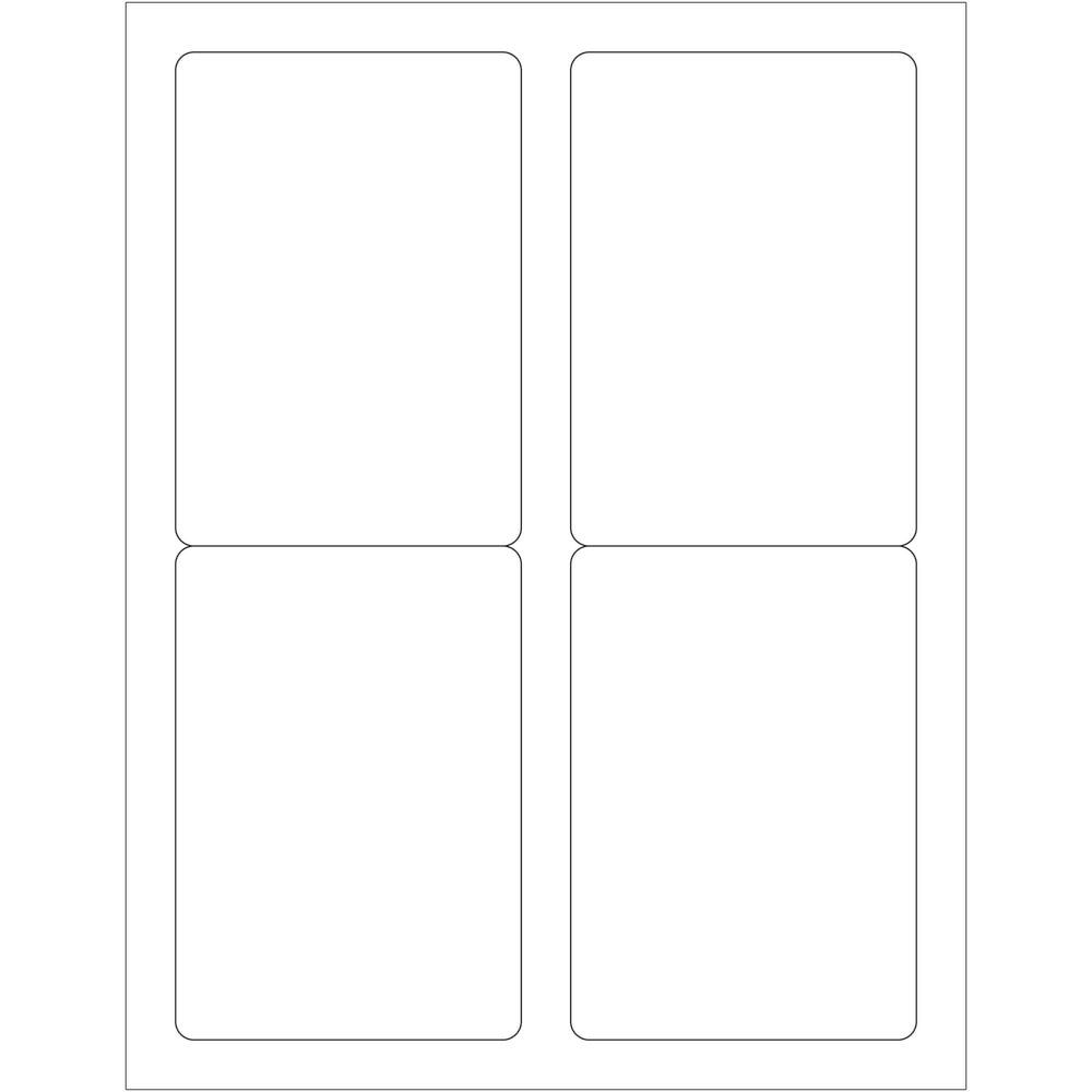 Tape Logic Removable Laser Labels, LL263, Rectangle, 3 1/2in x 5in, White, Case Of 400