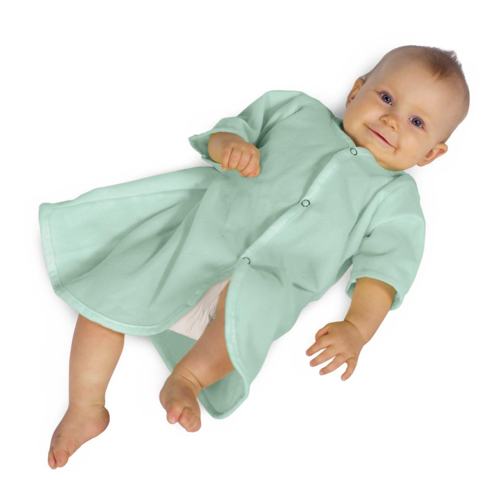 Medline Flame Fighter Plus Napped Kimono Pediatric Gowns, Green, Pack Of 12
