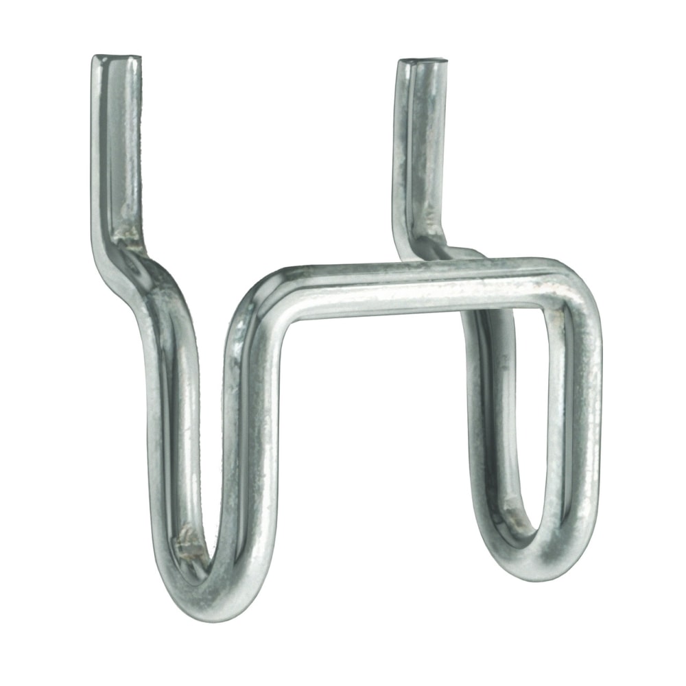 Azar Displays Galvanized Metal U Hooks For Pegboard And Slatwall Systems, 3/4inH x 1-1/8inW x 1/2inD, Pack Of 20 Hooks