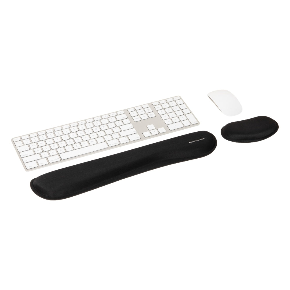 Mind Reader Ergonomic Keyboard and Mouse Wrist Rest Sets, 3/4inH x 3inW x 16-3/4,"L, Black, 2 Piece