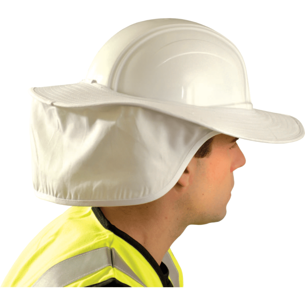 R3 Safety Hard Hat Shades, White, For Most Regular Hard Hats (Not Full Brim)