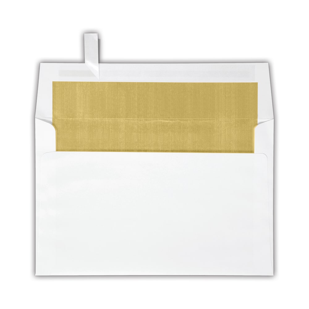 LUX Invitation Envelopes, A9, Peel & Press Closure, Gold/White, Pack Of 50