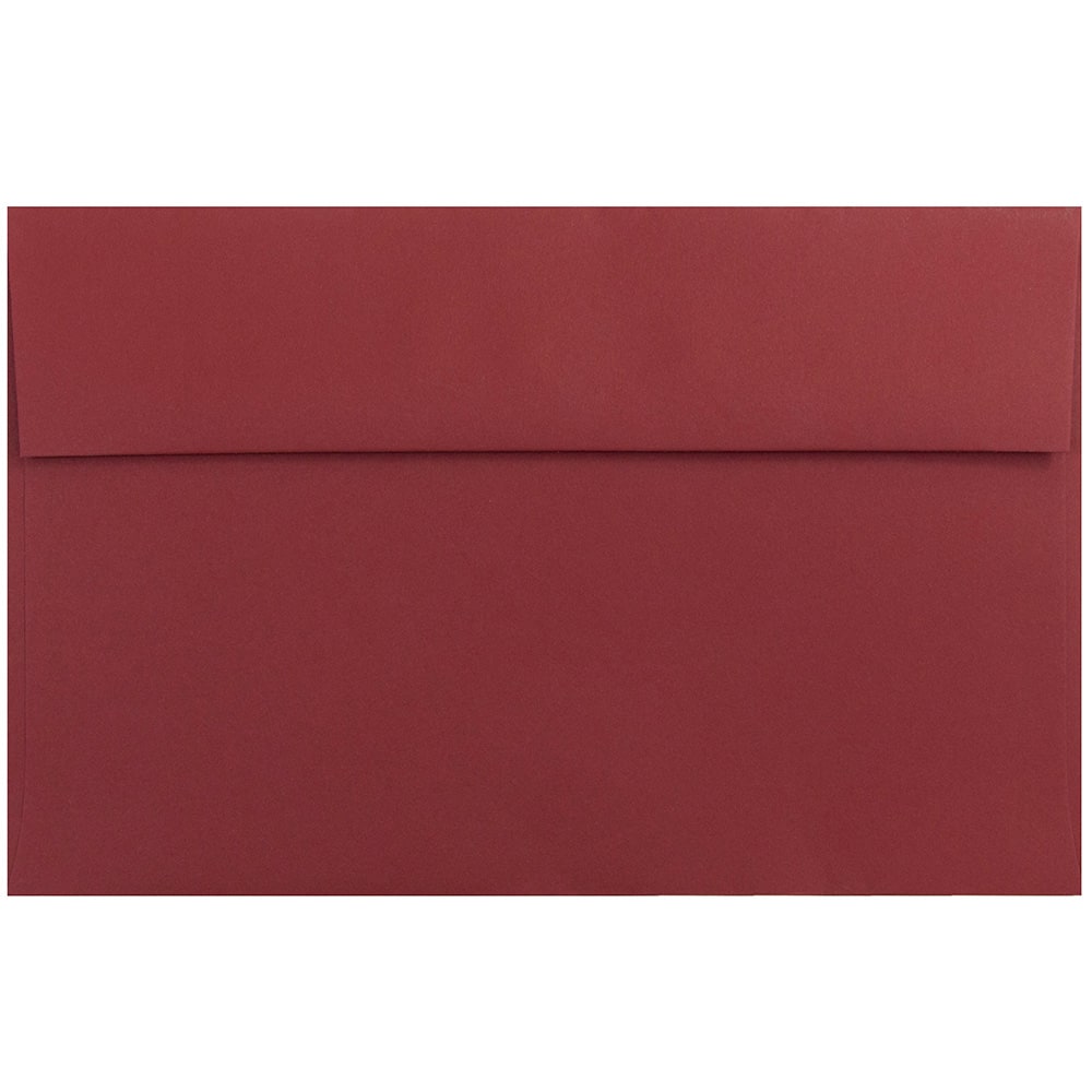 JAM Paper Booklet Invitation Envelopes, A10, Gummed Seal, Dark Red, Pack Of 25