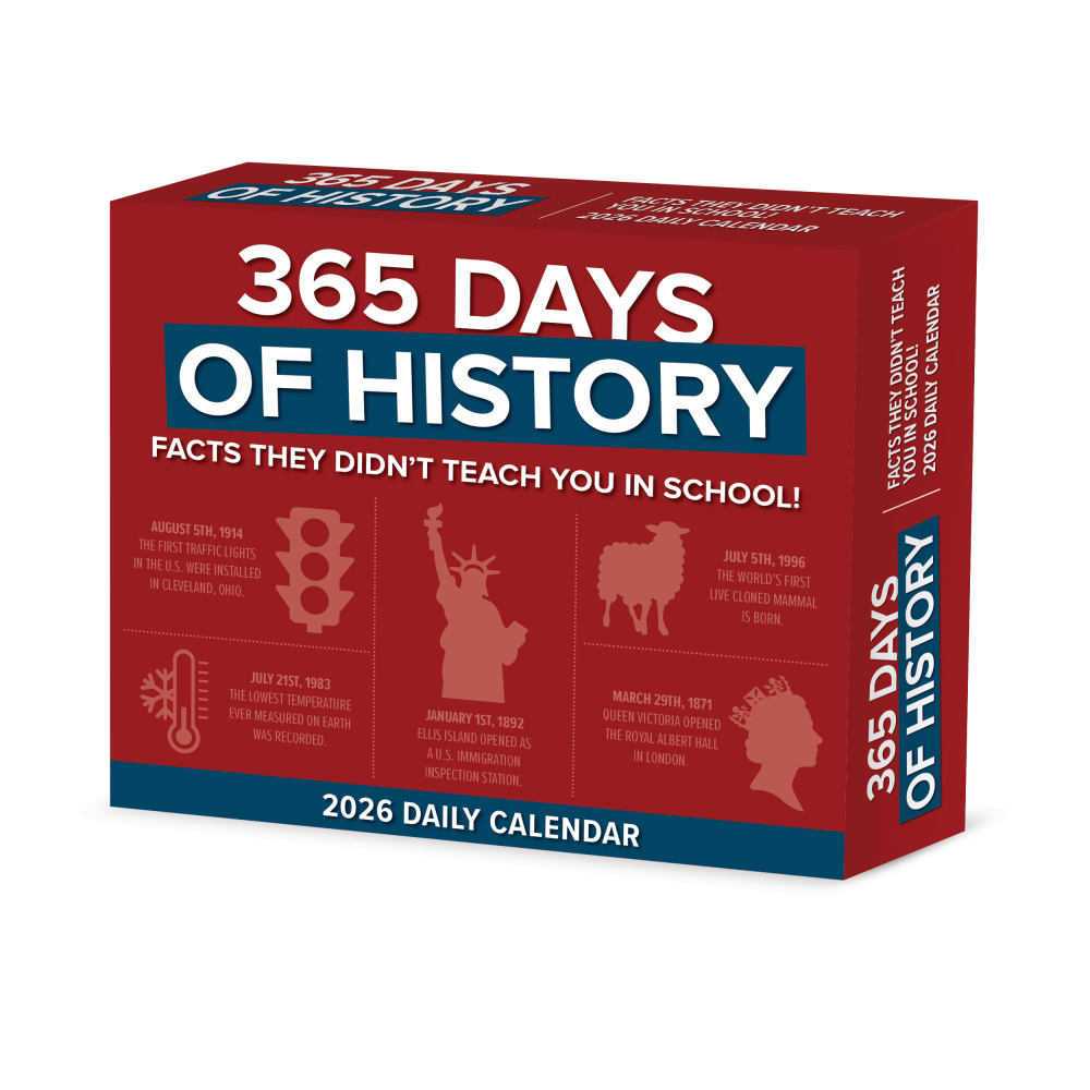2026 Willow Creek Press Page-A-Day Daily Desk Calendar, 6-1/4in x 5-1/2in, 365 Days of History, January To December, 53867