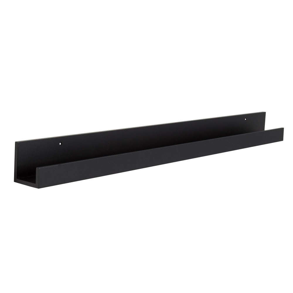 Kate And Laurel Levie Wall Shelf, 3-1/2inH x 42inW x 3-1/2inD, Black