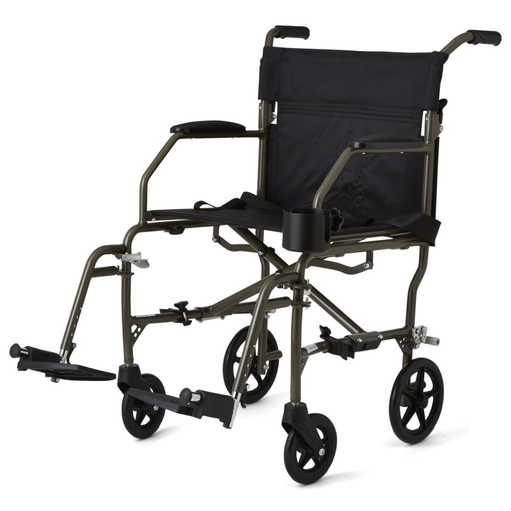 Medline Ultralight Transport Chair, Silver