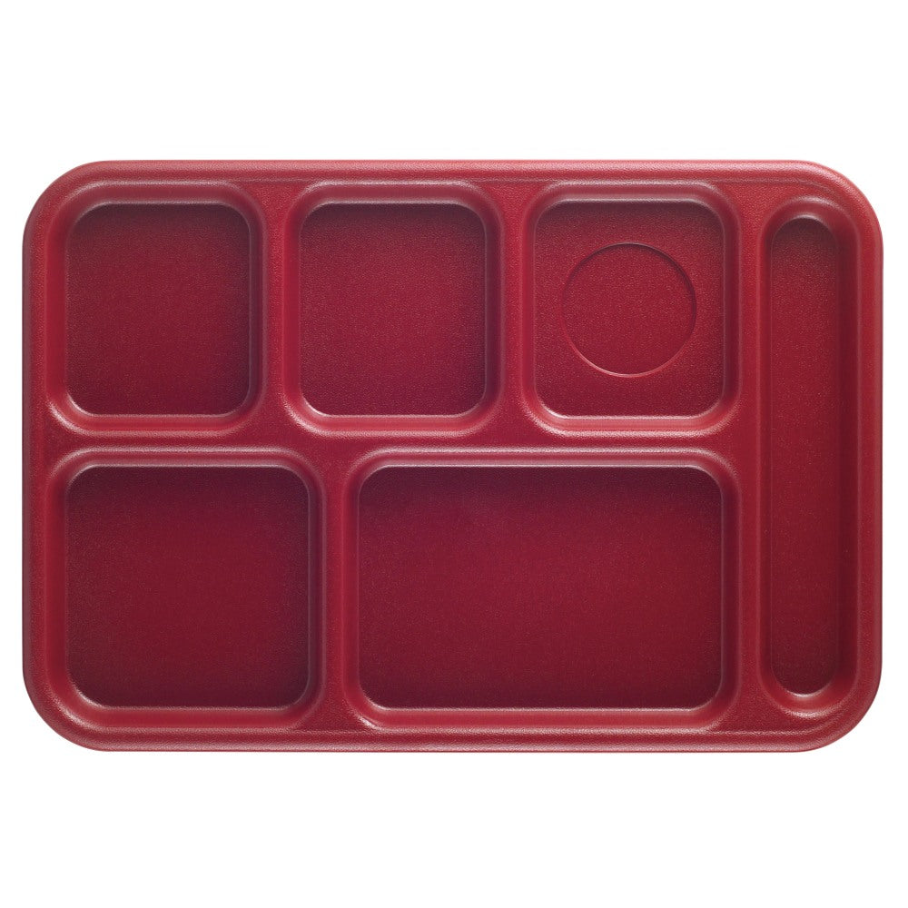 Cambro Co-Polymer Compartment Trays, Cranberry, Pack Of 24 Trays
