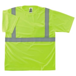Ergodyne GloWear 8289-ECO Class 2 Hi-Vis T-Shirt, XS, 100% Recycled, Lime