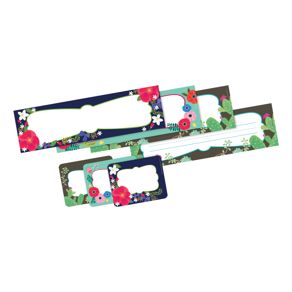 Barker Creek Name Tag & Name Plate Set, Petals & Prickles