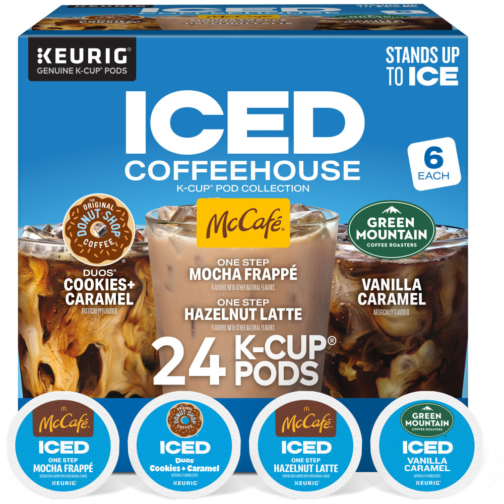 Keurig ICED Coffeehouse K-Cup Pod Collection Variety Pack, Box Of 24 Pods