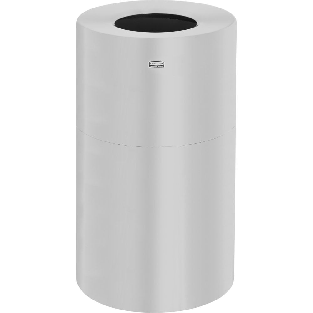Rubbermaid Commercial Atrium Open Top Waste Container - 21 gal Capacity - Durable, Corrosion Resistance, Fire-Safe - 32inx18inx 18in Depth - Aluminum